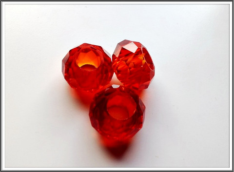 Kristallilasihelmi, 14 x 9 mm, Granate