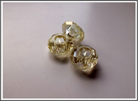 Kristallilasihelmi, 14 x 9 mm, Lime AB