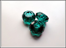Kristallilasihelmi, 14 x 9 mm, Emerald