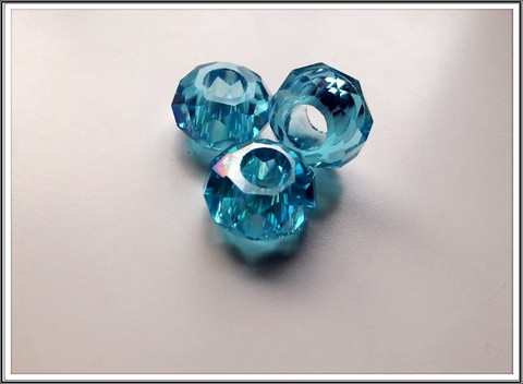 Kristallilasihelmi, 14 x 9 mm, Turquoise AB