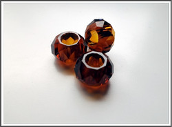 Kristallilasihelmi, 14 x 9 mm, Mokka