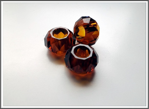Kristallilasihelmi, 14 x 9 mm, Mokka