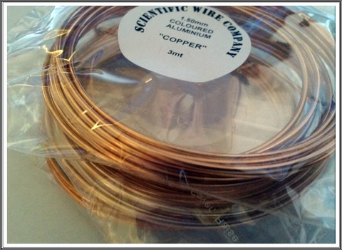 Värillinen alumiinilanka Ø 1,5 mm, 3 metriä, kupari (Copper)