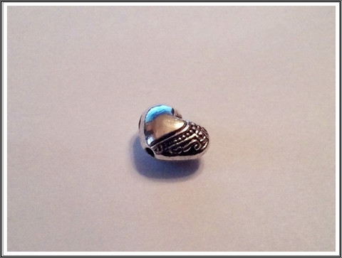 Metallihelmi 10 x 7 mm, sydän, 5 kpl