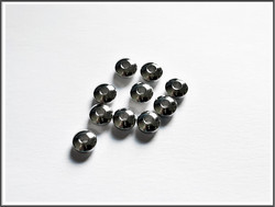 Metallihelmi, 6 x 3 mm rondelli, ruostumaton teräs, 10 kpl