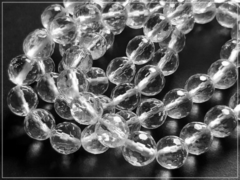 Vuorikristalli A, pyöreä fasetoitu Ø 8 mm, 10 kpl