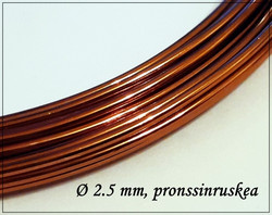 Värillinen alumiinilanka Ø 2.5 mm, 5 metriä, pronssinruskea