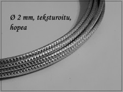 Värillinen alumiinilanka Ø 2 mm, teksturoitu, 2 metriä, hopea