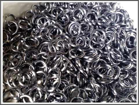 Rengas Ø 5 mm, lanka 1 mm, 50 kpl, tumma teräs