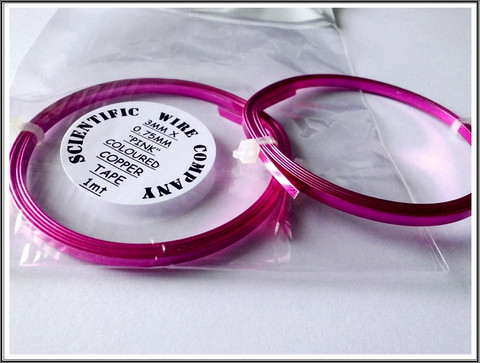 Litteä kuparilanka 3 mm, 1 metri, pinkki
