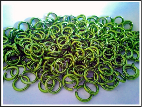 Rengas Ø 6.6 mm, lanka 1.6 mm, 50 kpl, lime