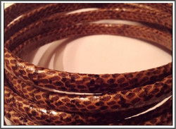 Nahkanauha Regaliz®, 10 x 7 mm, käärme, ruskea
