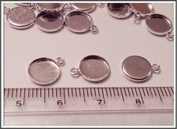 Korupohja, hopeoitu, pyöreä Ø 8 mm, riipus