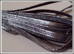 Nahkanauha 10 x 2 mm, käärmekuosinen Nappa, hopea