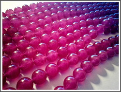 Jade, värjätty pyöreä Ø 10 mm, fuchsia, nauha