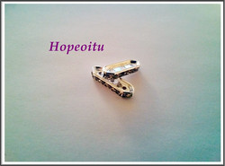 Korunjakaja 21 x 7 mm, strassikoristeltu 3-rivinen, kpl