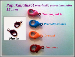 Papukaijalukko 15 mm, pulverimaalattu, eri värejä
