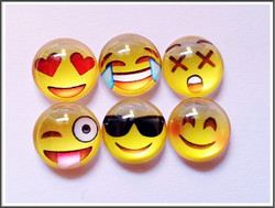 Lasikapussi Ø 12 mm, Emoji, eri fiiliksiä