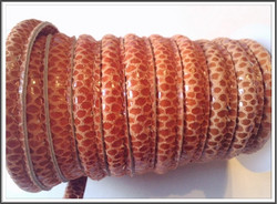 Nahkanauha 10 x 6 mm, matelija, tumma oranssi
