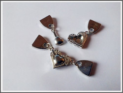 Magneettilukko, nauhanpäätteet + sydän, 10 x 2 mm nauhalle