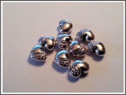 Metallihelmi 10 x 7 mm, sydän, 5 kpl