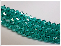 Tsekkiläinen kristallibicone 8 mm, Blue Zircon, 25 kpl nauha