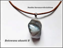 Botswana akaatti, kiviriipus .925 hopeisella pidikkeellä