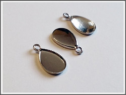 Korupohja 14 x 10 mm kapussille, pisara, teräsväri