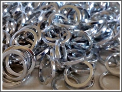 Rengas Ø 10 mm, NELIÖlanka 1.6 mm, 50 kpl, kirkas hopea