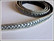 Letitetty nahkanauha 14 x 3 mm ketjukoristein, harmaa/hopea