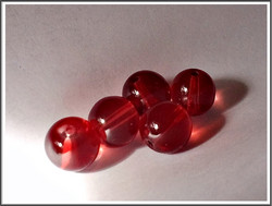 Lasihelmi 12 mm pyöreä, punainen, 20 kpl