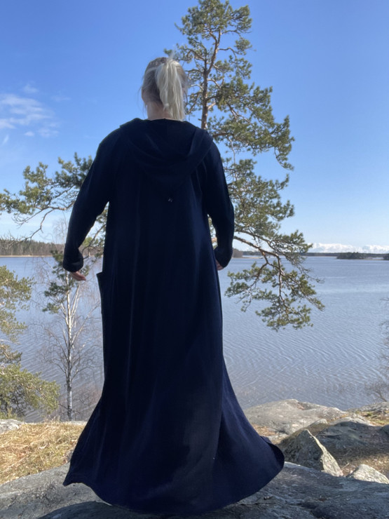 Pitkä merinovillainen Saaristovillatakki