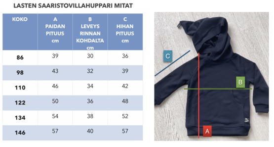 Lasten Saaristovillahuppari,  koot 86-146 cm