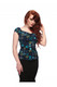 Dolores Top Abstract Floral Sininen