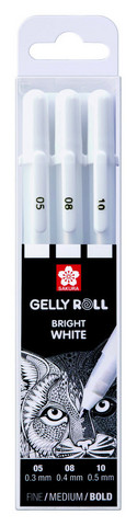 Gelly roll- kynäpakkaus, valkoinen