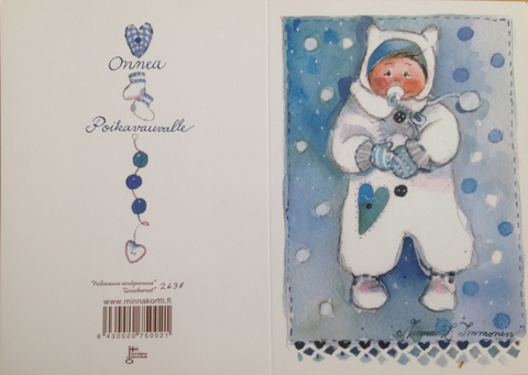 Onnea Poikavauvalle, 2-osainen kortti kuorella