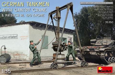 German Tankmen with Gantry Crane & Maybach HL 120 Engine, 1:35 (pidemmällä toimitusajalla)