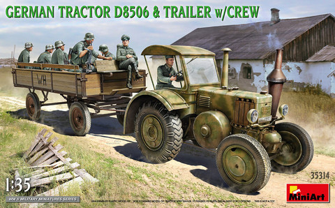 German Tractor D8506 with Trailer & Crew, 1:35 (Pidemmällä Toimitusajalla)