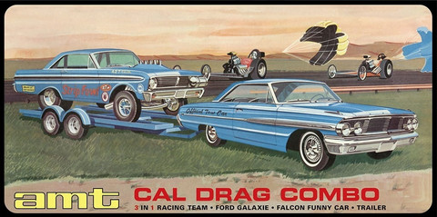 Cal Drag Combo 1964 Galaxie, AWB Falcon & Trailer, 1/25 (pidemmällä toimitusajalla)