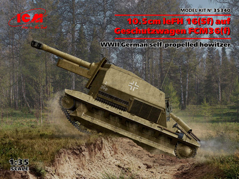 10.5cm leFH 16(Sf)auf Geschutzwagen FCM36(f), 1:35 (Pidemmällä Toimitusajalla)