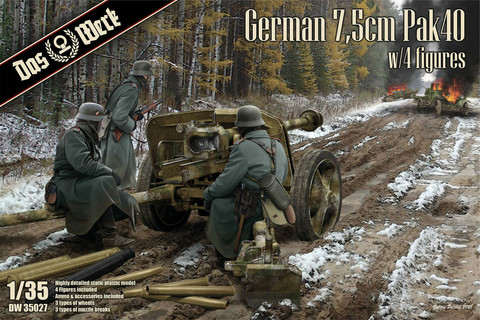 German 7,5cm Pak40 with 4 figures, 1:35 (pidemmällä toimitusajalla)