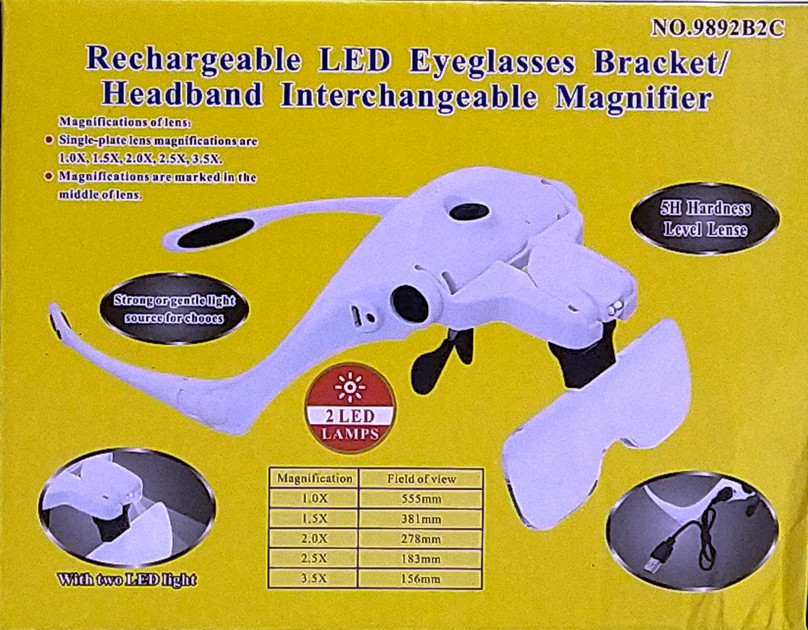 LED Eyeglasses Bracket / Headband Interchangeable Magnifier Mallisto