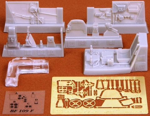 BF 109 F-2/4 1/48 scale cockpit set (for Hasegawa kit), 1:48