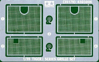 German Heavy Tank Tiger I Photo Etched Grille Set, 1:35