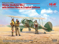 Gloster Gladiator Mk.I with British Pilots in Tropical Uniform, 1:32 (pidemmällä toimitusajalla)
