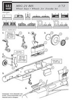 MIG-21 BIS Wheelbays & wheels (for zvezda kit), 1:72