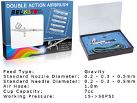 Gravity Feed Double Action Airbrush (0.2mm, 0.3mm, 0.5mm)- kynäruisku