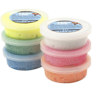 Foam Clay®, kimalle, pastellivärit, 6x14g