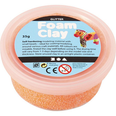 Foam Clay®, Glitter, oranssi, 35g