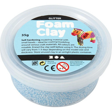 Foam Clay®, Glitter, vaaleansininen, 35g